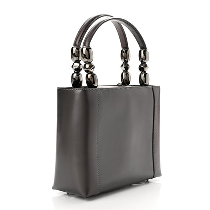 Christian Dior Patent Chrome Beaded Malice Tote Grey Purple 3 of 10