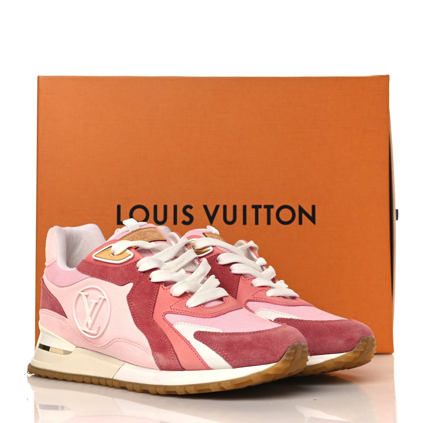 Suede Calfskin Run Away Sneakers 38.5 Pink
