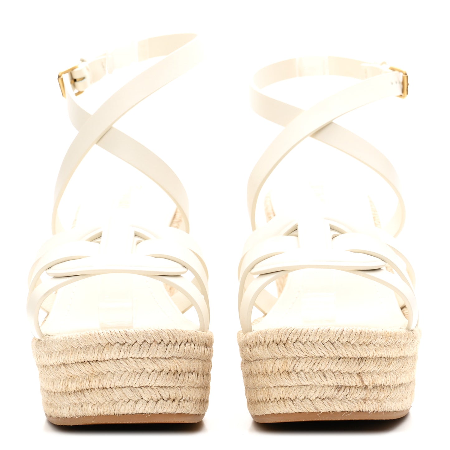 Calfskin D-Club Wedges Sandals 37.5 Off White
