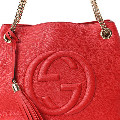 Gucci Cellarius Calfskin Medium Soho Chain Shoulder Bag Vibrant Red 8 of 10