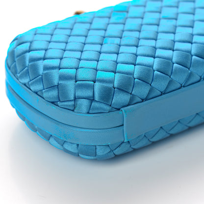Bottega Veneta Satin Intrecciato Impero Knot Clutch Teal 6 of 7