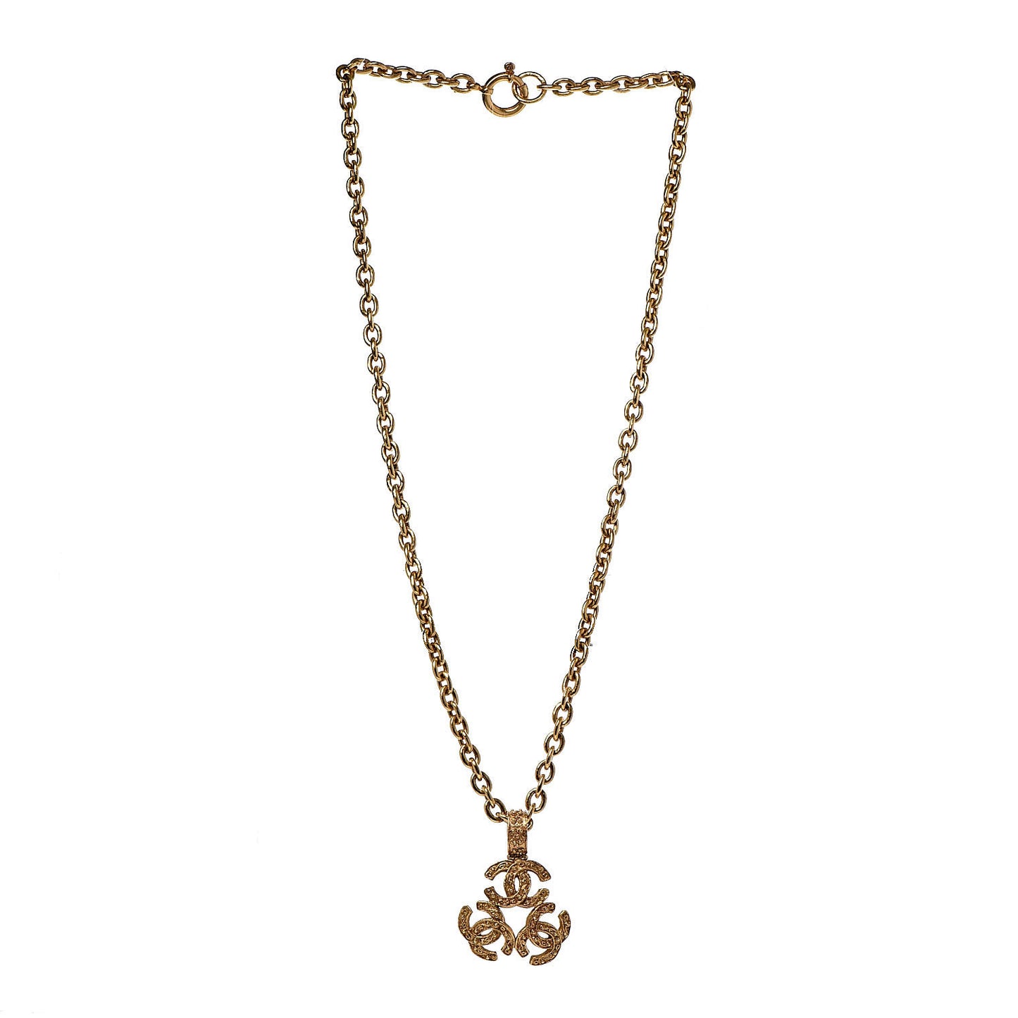 Triple CC Chain Necklace Gold