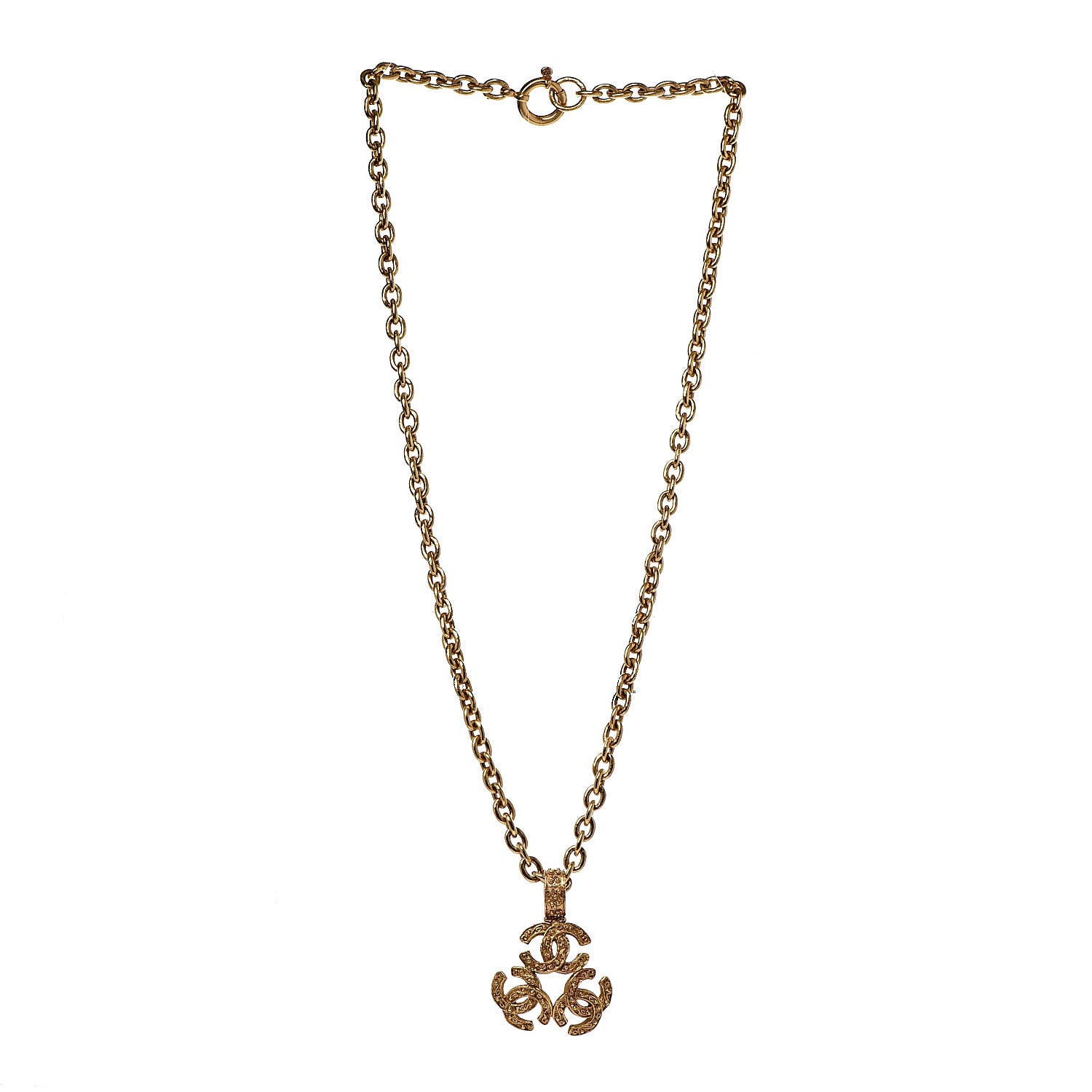 Chanel Triple CC Chain Necklace Gold 3 of 5