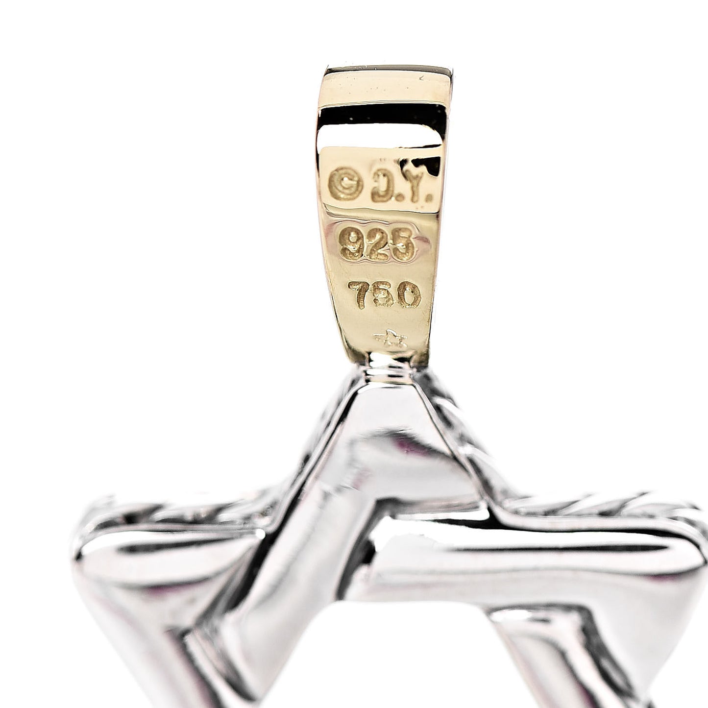 Sterling Silver 18K Yellow Gold Star of David Pendant