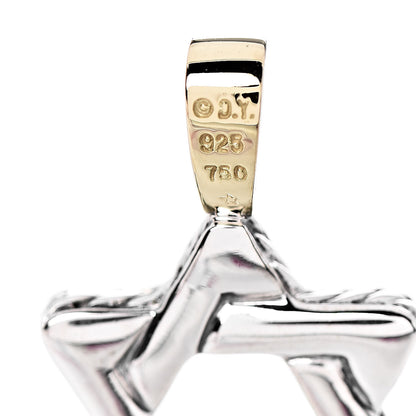 David Yurman Sterling Silver 18K Yellow Gold Star of David Pendant 3 of 3