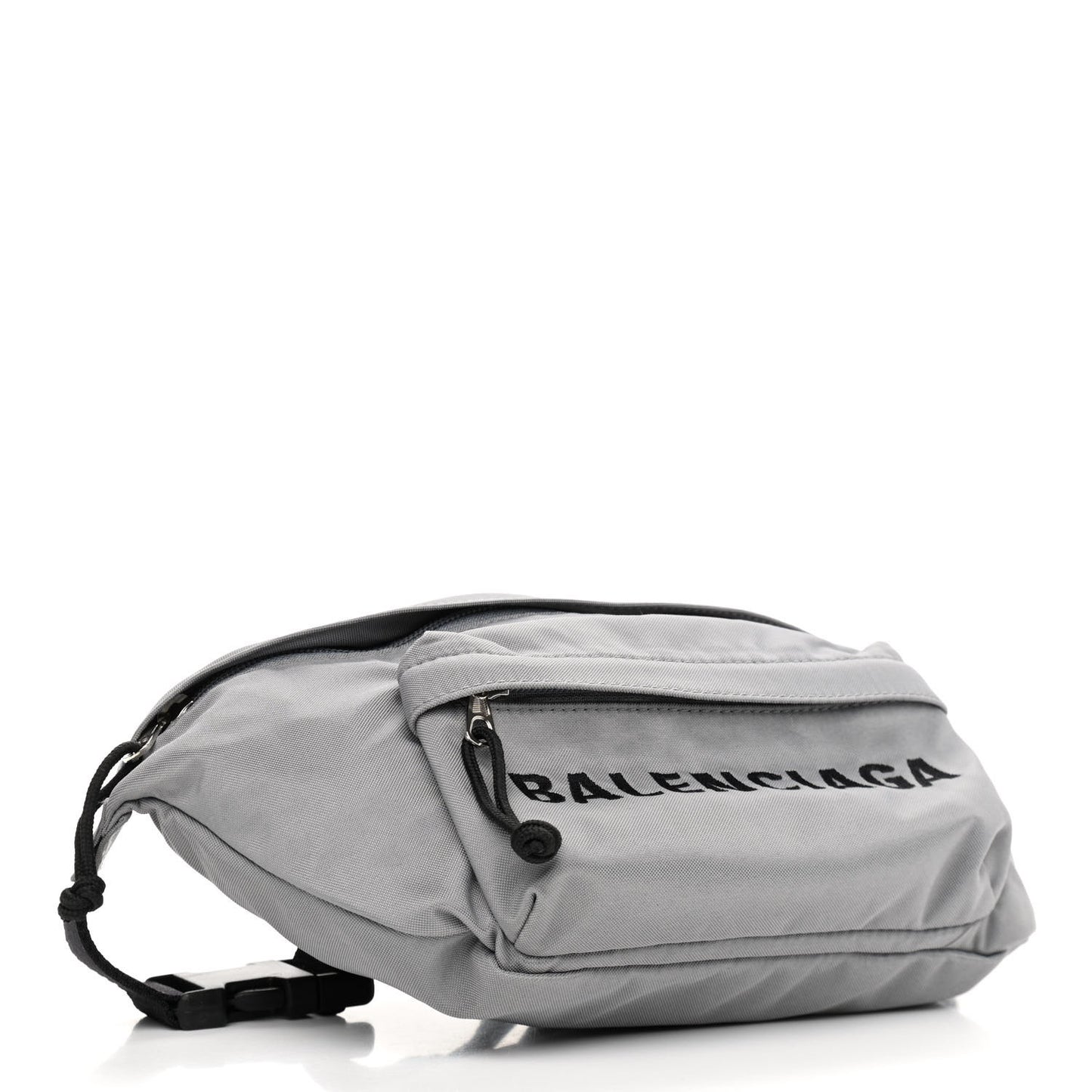 Nylon Wheel Logo Belt Bag Gris Cendre