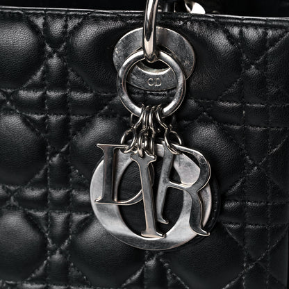 Christian Dior Lambskin Cannage Medium Lady Dior Black 15 of 18