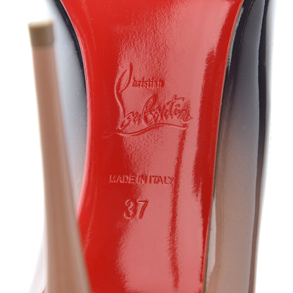 Christian Louboutin Patent Degrade So Kate 100 Pumps 37 Black Nude 6 of 11