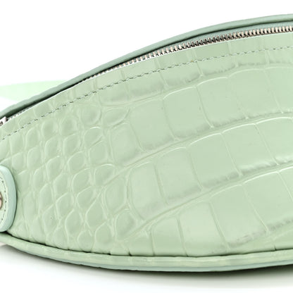 Balenciaga Shiny Calfskin Charms Crocodile Embossed XXS Souvenir Belt Bag Light Green 9 of 11