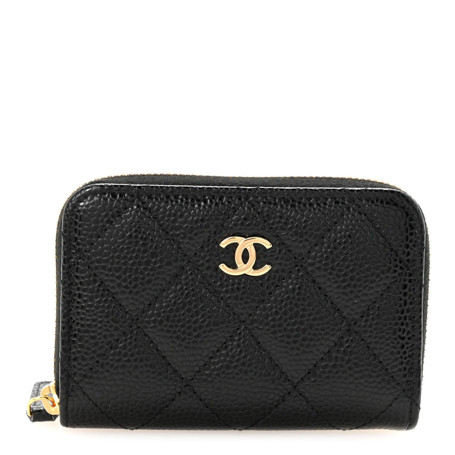 Chanel Caviar Quilted Zip Coin Purse Black 1 of 8