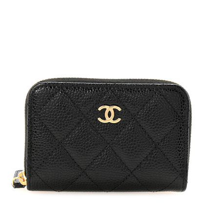 Chanel Caviar Quilted Zip Coin Purse Black 1 of 8