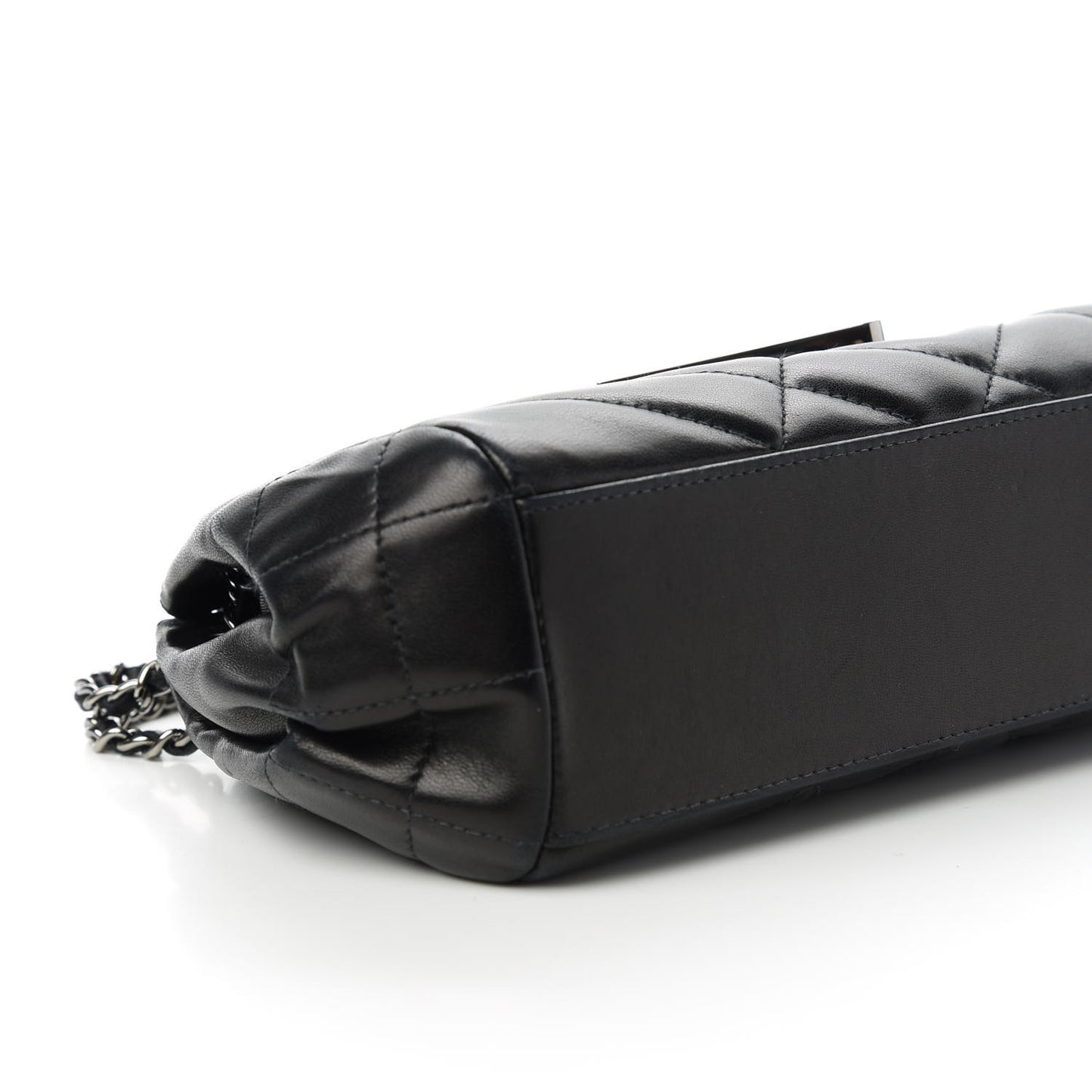 Lambskin Quilted Accordion Flap Black