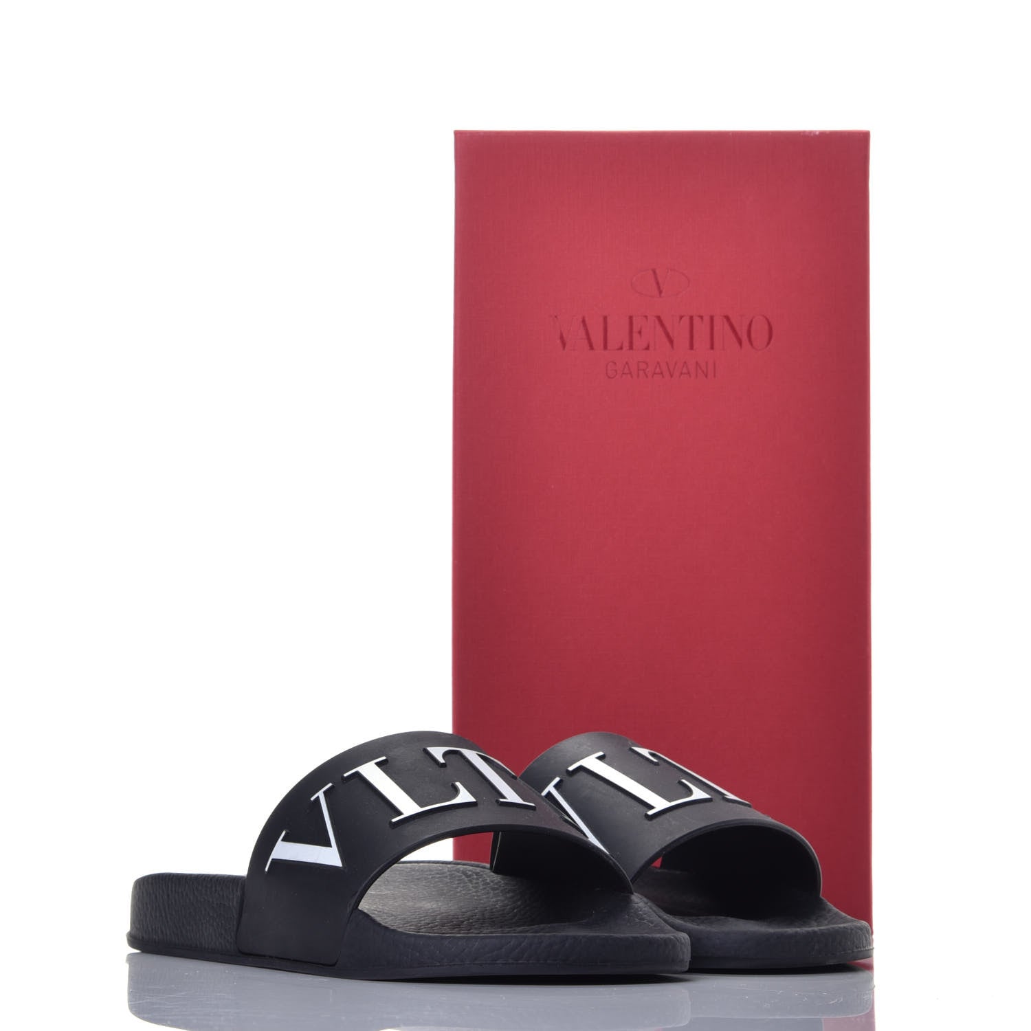 Valentino Garavani Rubber VLTN Pool Slide Sandals 39 Black 8 of 8