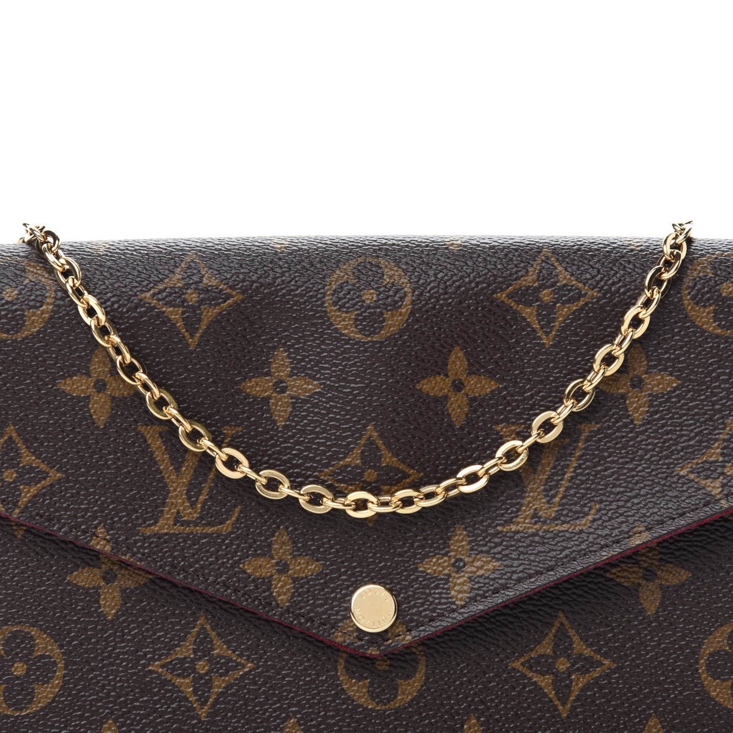 Monogram Pochette Felicie Chain Wallet Fuchsia