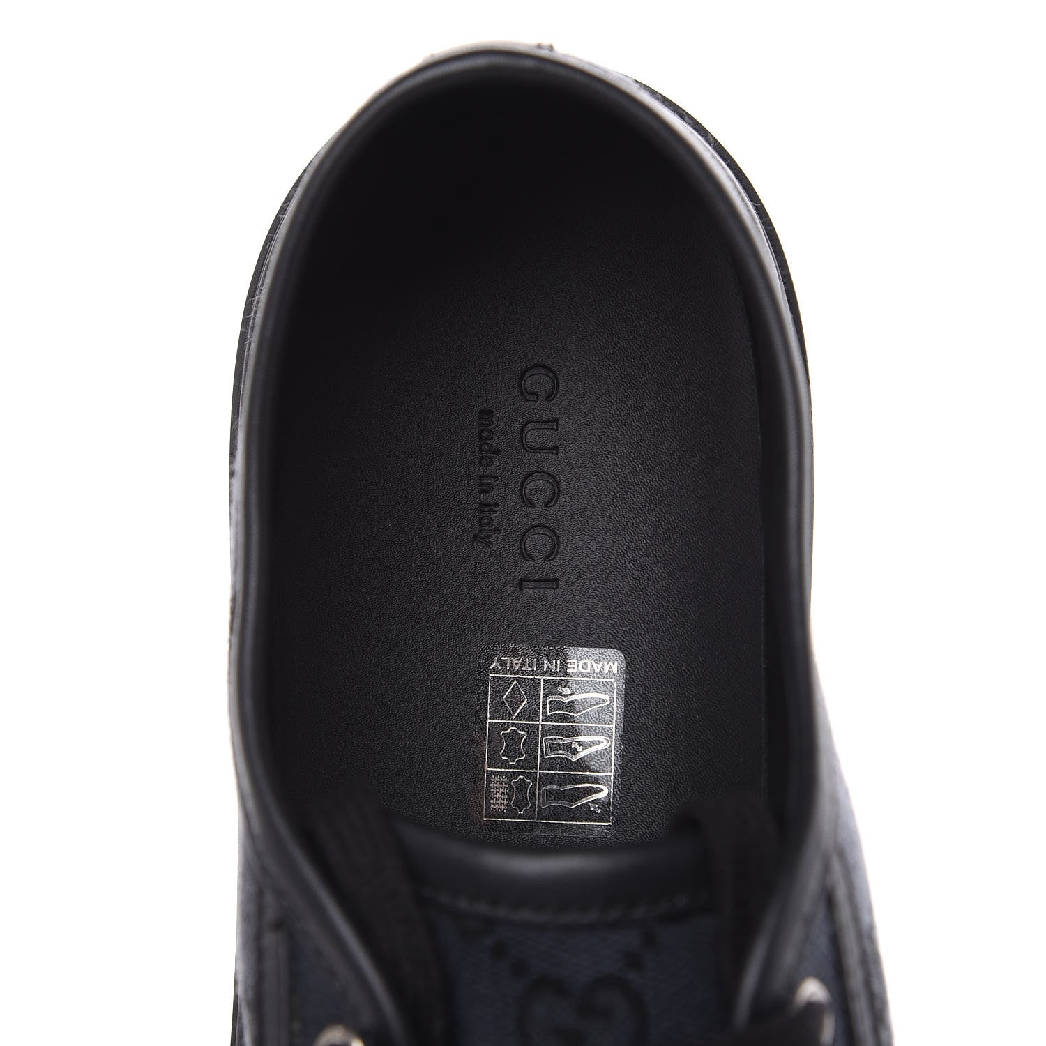Gucci GG Monogram Calfskin Womens Low Top Sneakers 40.5 Piombo Black 5 of 9