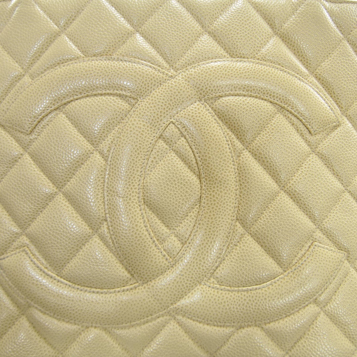 Caviar Quilted Medallion Tote Beige