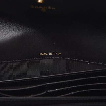 Chanel Lambskin Quilted Boy Large Gusset Flap Wallet Black 7 of 8