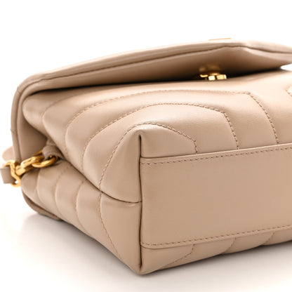 Saint Laurent Calfskin Y Quilted Monogram Toy Loulou Crossbody Bag Dark Beige 8 of 10