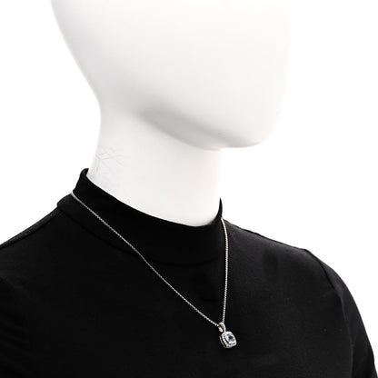 David Yurman Sterling Silver Diamond Blue Topaz 7mm Petite Albion Pendant Necklace 2 of 5