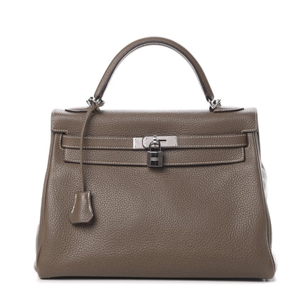 Hermes Taurillon Clemence Kelly Retourne 32 Etoupe 1 of 15