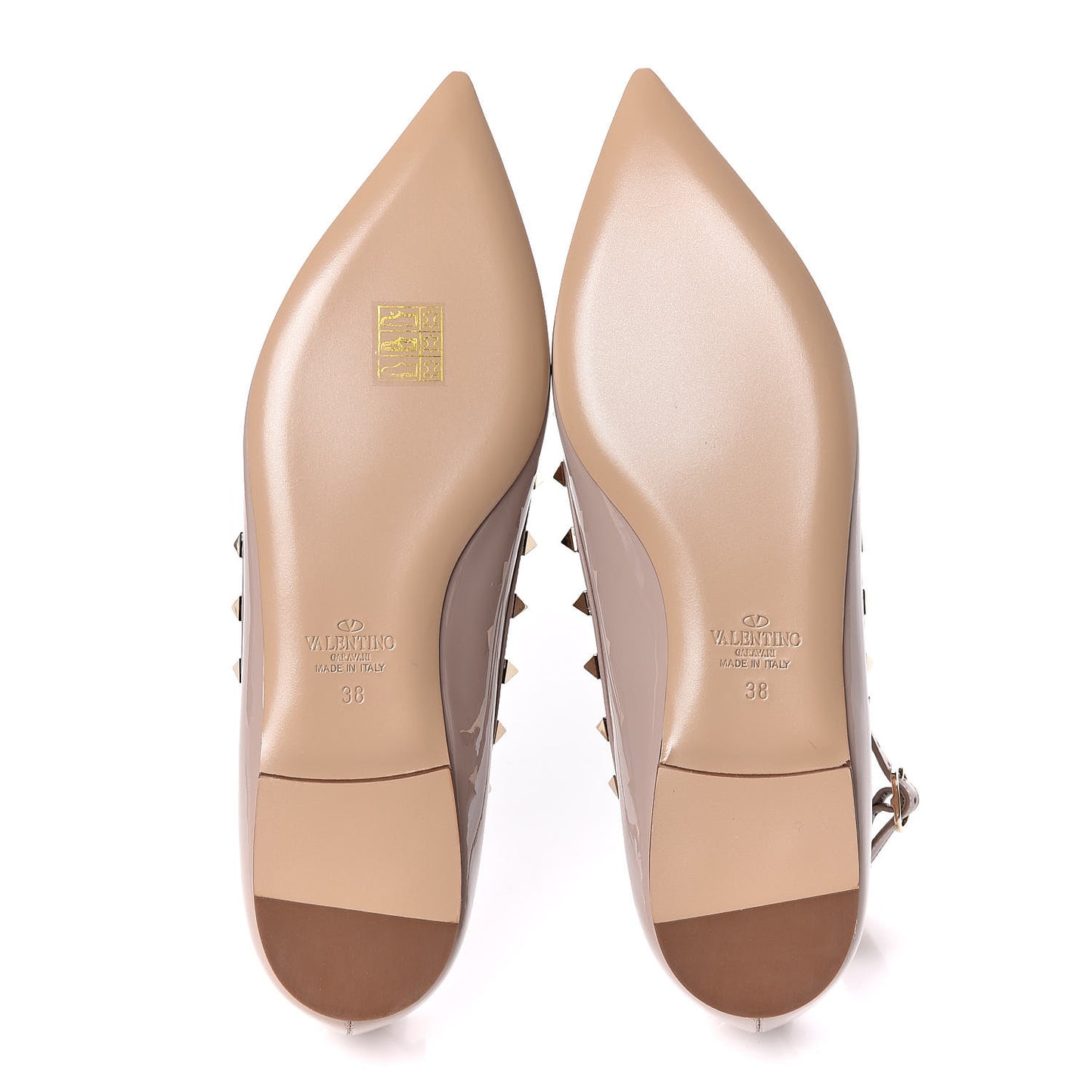 Patent Rockstud Cage Ballerina Flats 38 Poudre