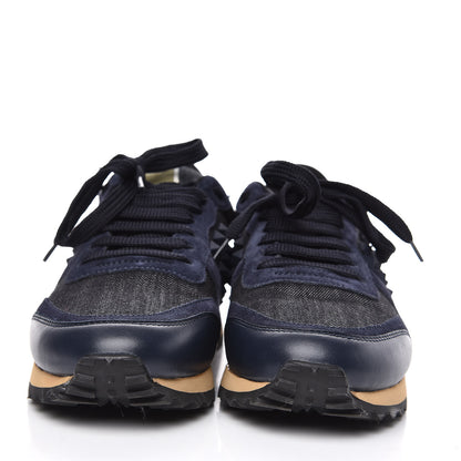 Valentino Garavani Denim Calfskin Suede Womens Rockstud Sneakers 36 Deep Denim 2 of 10