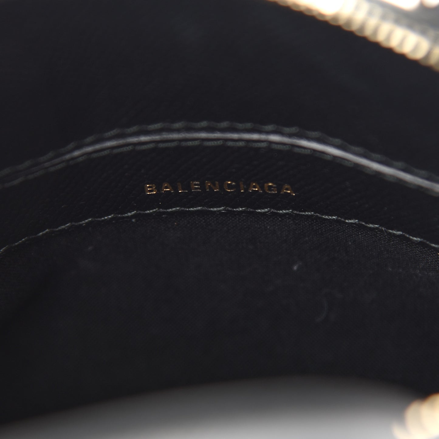 Signature Grained Calfskin XXS Ville Top Handle Bag Black White