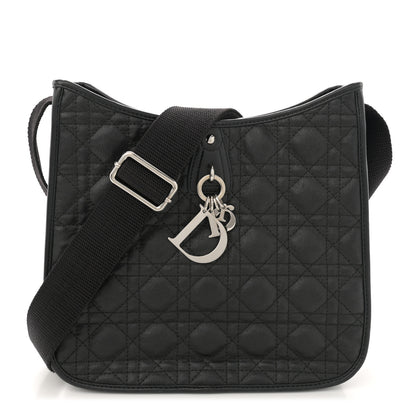 Christian Dior Coated Canvas Cannage Crossbody Bag Black 1 of 10
