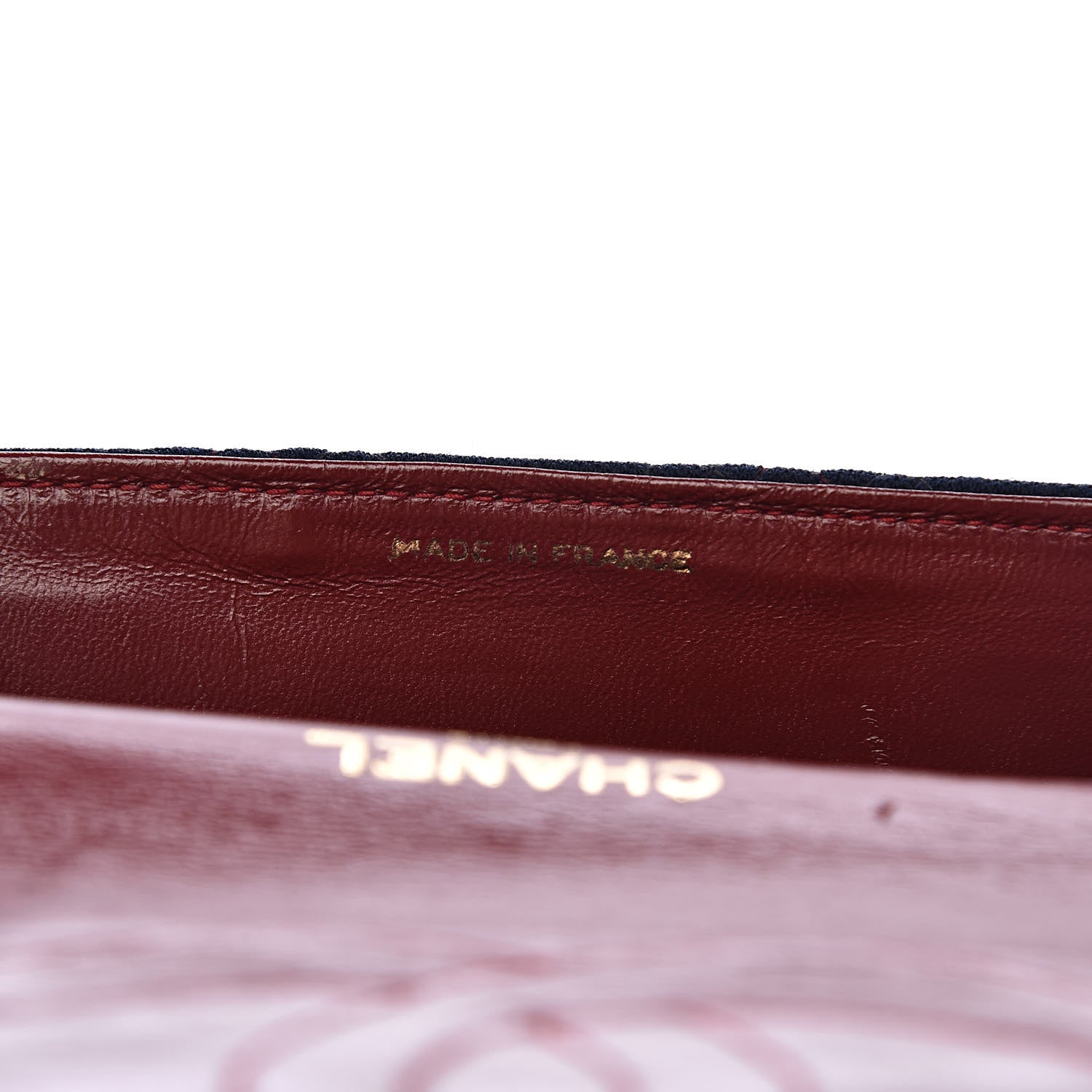 Chanel Jersey Lambskin Quilted Single Flap Dark Red Blue 7 of 18