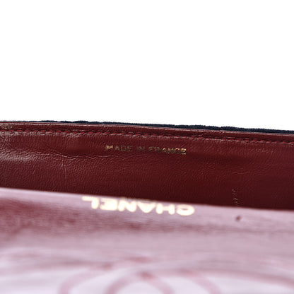 Chanel Jersey Lambskin Quilted Single Flap Dark Red Blue 7 of 18