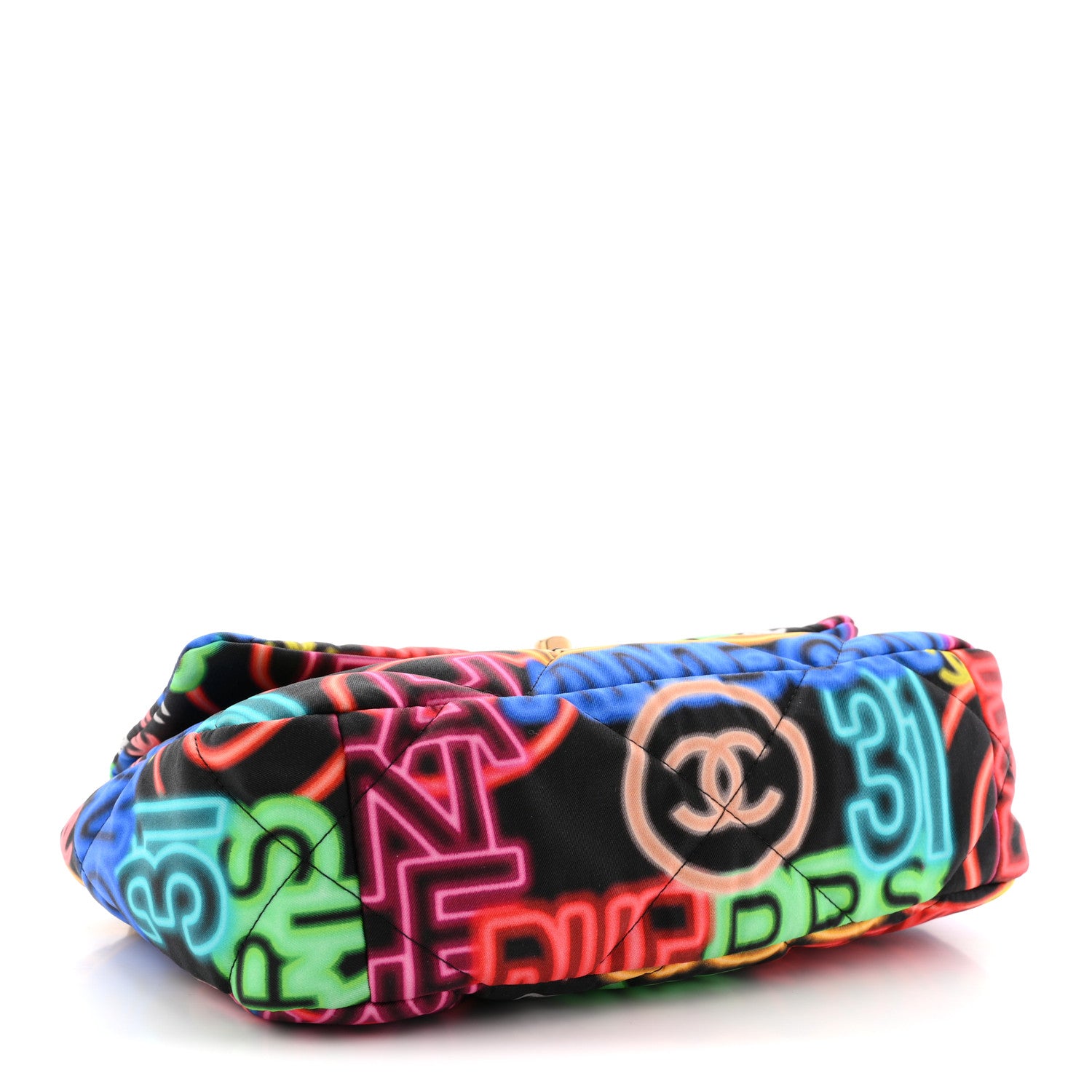 Chanel Fabric Printed Medium Chanel 19 Flap Black Multicolor 4 of 10