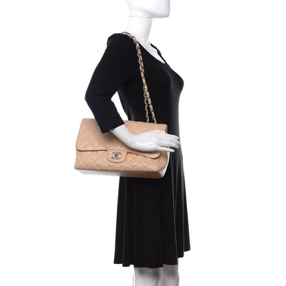 Chanel Caviar Quilted Jumbo Single Flap Beige Clair 2 of 14