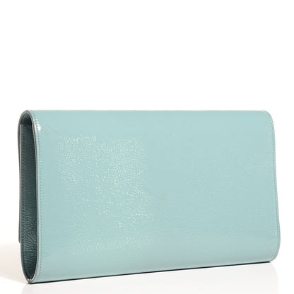 Saint Laurent Textured Patent Belle De Jour Large Clutch Light Blue 3 of 7