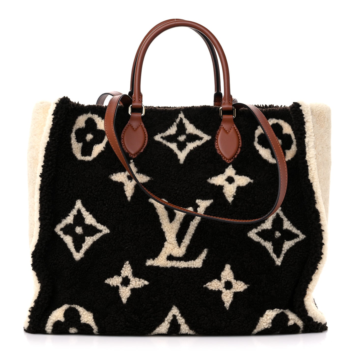 Shearling Monogram Giant Teddy Onthego GM Black White