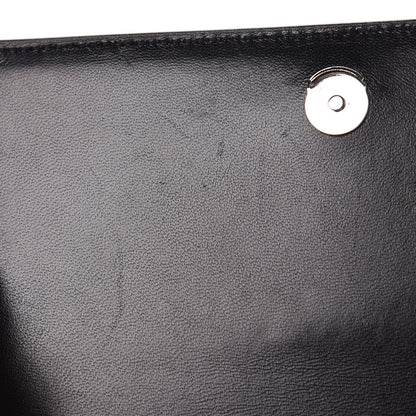 Saint Laurent Ostrich Calfskin Embossed Small Monogram Kate Satchel Black 11 of 14