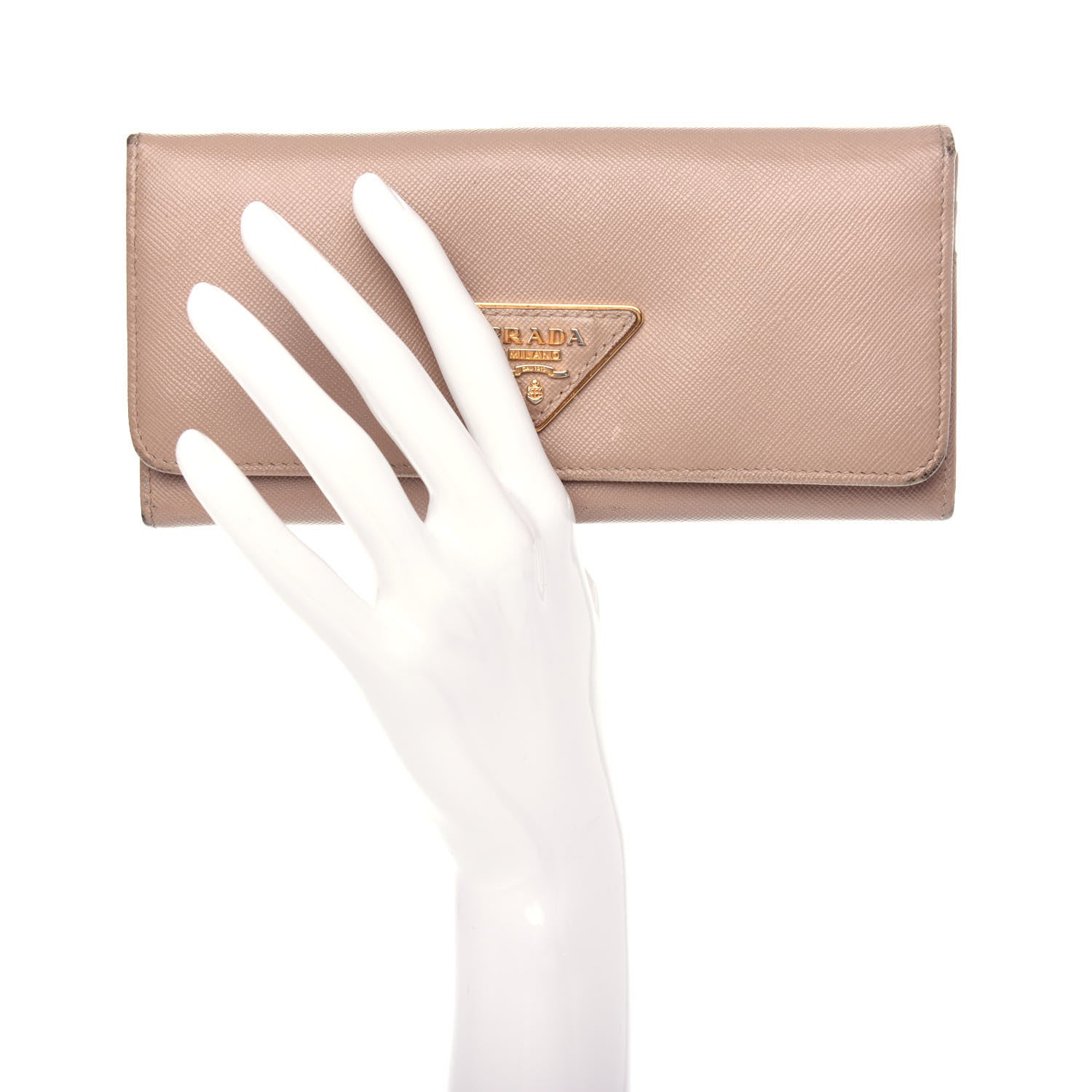 Prada Saffiano Triangle Continental Flap Wallet Cammeo 2 of 9