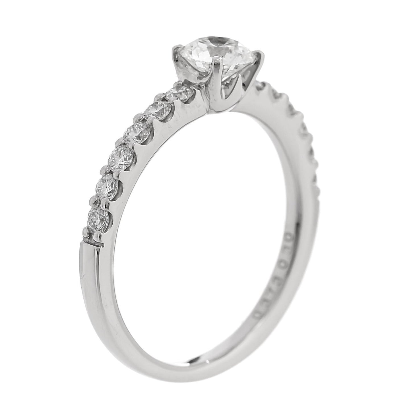 Platinum Diamond .37ct Round Cut Solitaire Half Eternity Engagement Ring  49 5