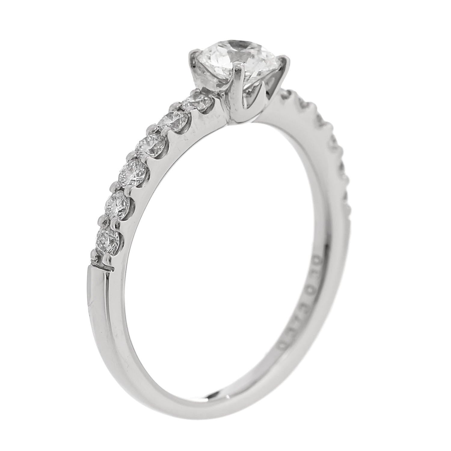 Parker & West by FASHIONPHILE Platinum Diamond .37ct Round Cut Solitaire Half Eternity Engagement Ring  49 5 6 of 9