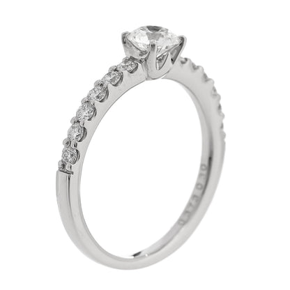 Parker & West by FASHIONPHILE Platinum Diamond .37ct Round Cut Solitaire Half Eternity Engagement Ring  49 5 6 of 9