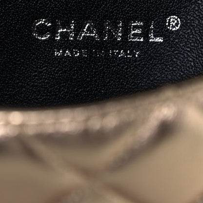 Chanel Metallic Lambskin Quilted Mini Rectangular Flap Gold Black 6 of 14