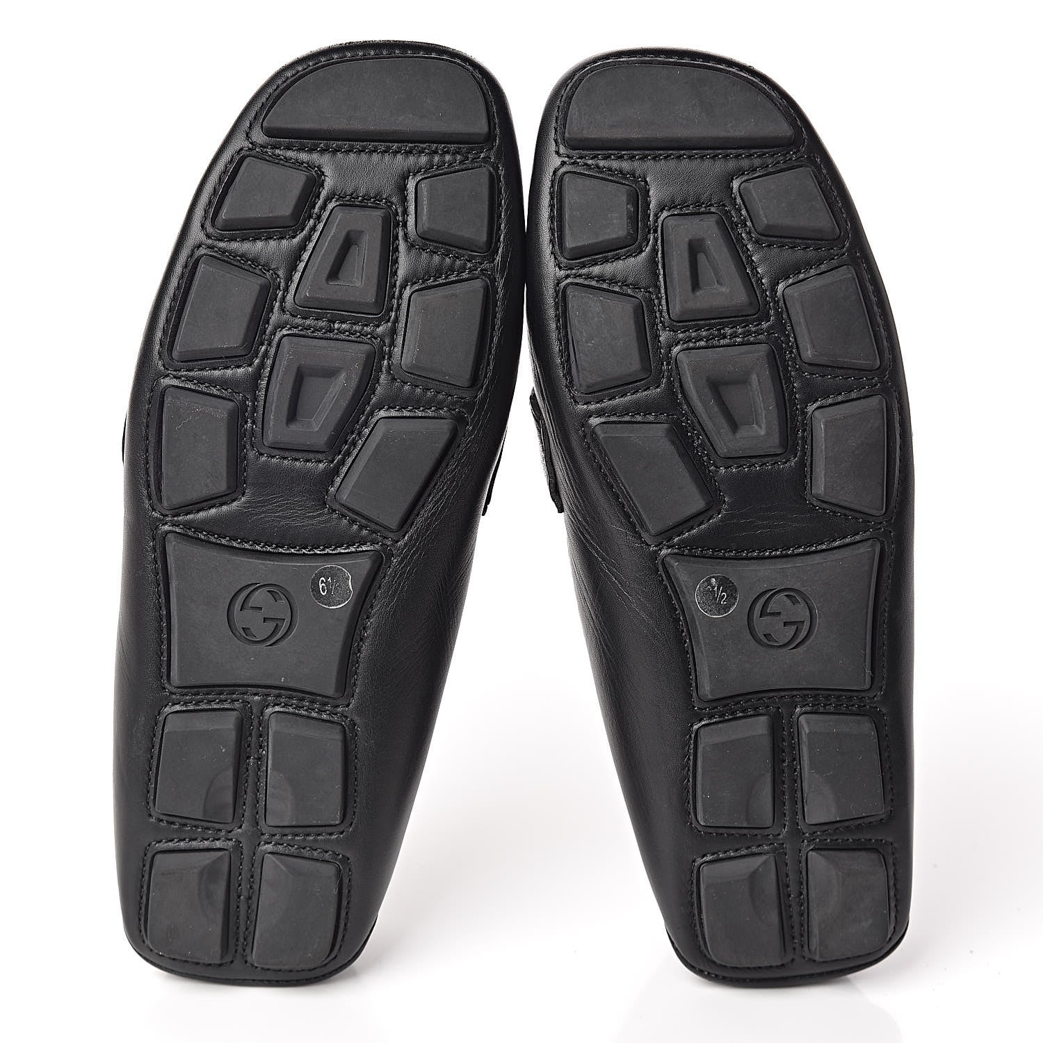 Gucci Velvety Calfskin Web Mens Noel Driver Loafers 6.5 Black 8 of 8