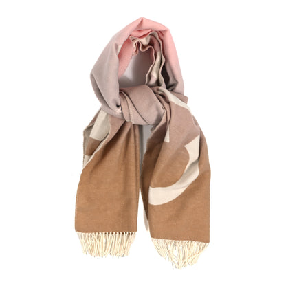 Chanel Cashmere Wool Ombre CC Fringe Stole Beige Pink White 1 of 4