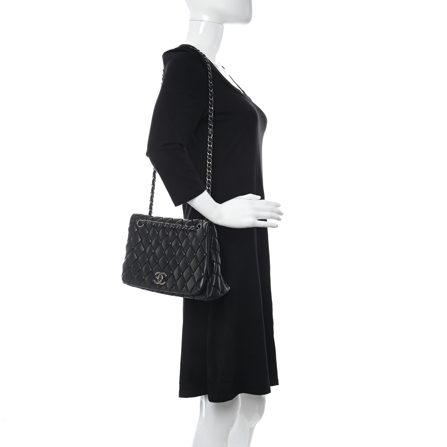Chanel Lambskin Large New Bubble Flap Black 2 of 10