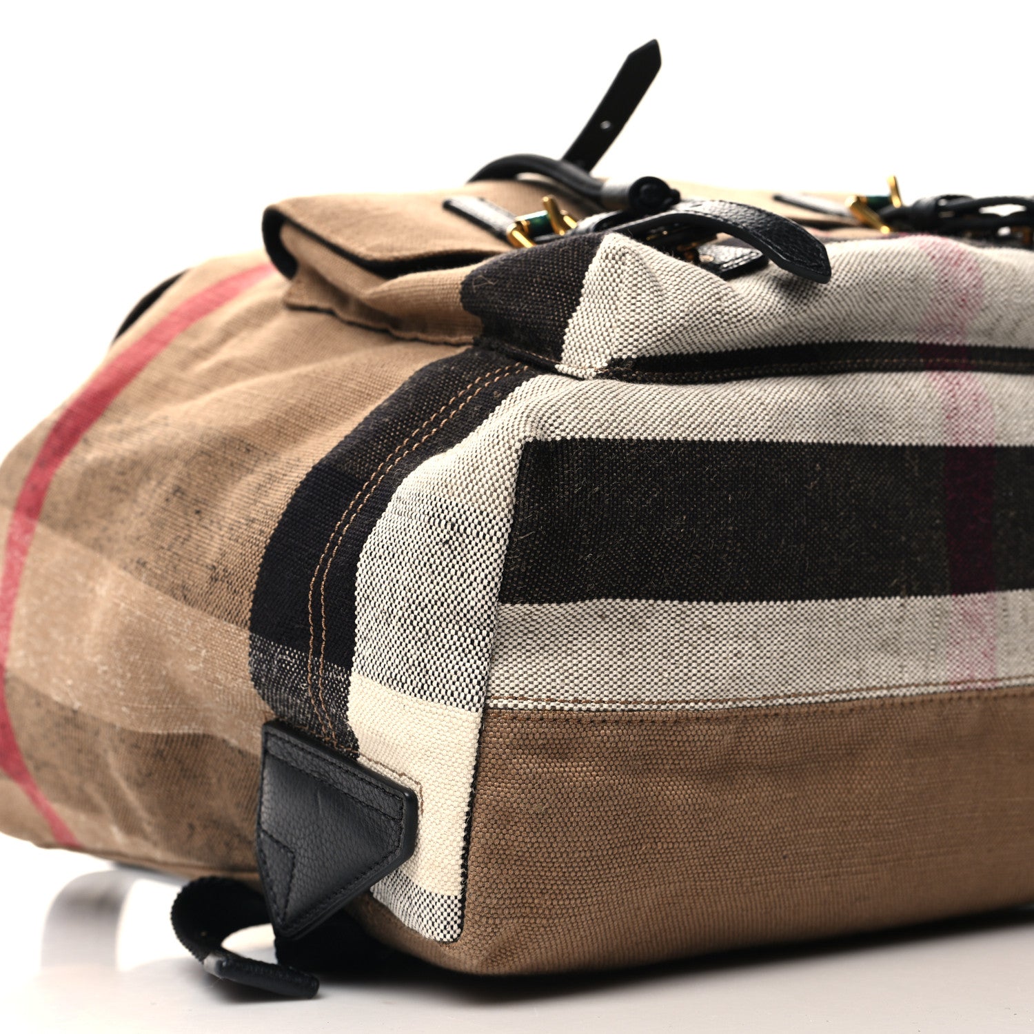 Burberry Canvas Mega Check Small Brookdale Backpack Black 8 of 9
