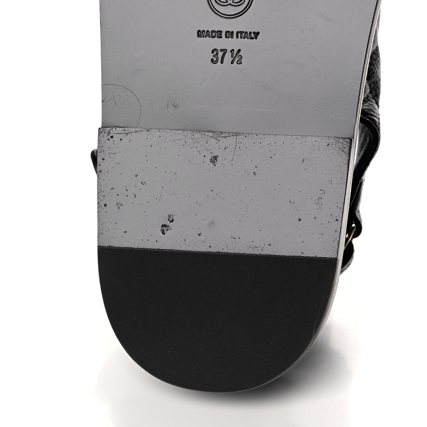 Grained Calfskin Velcro Dad Sandals 37.5 Black