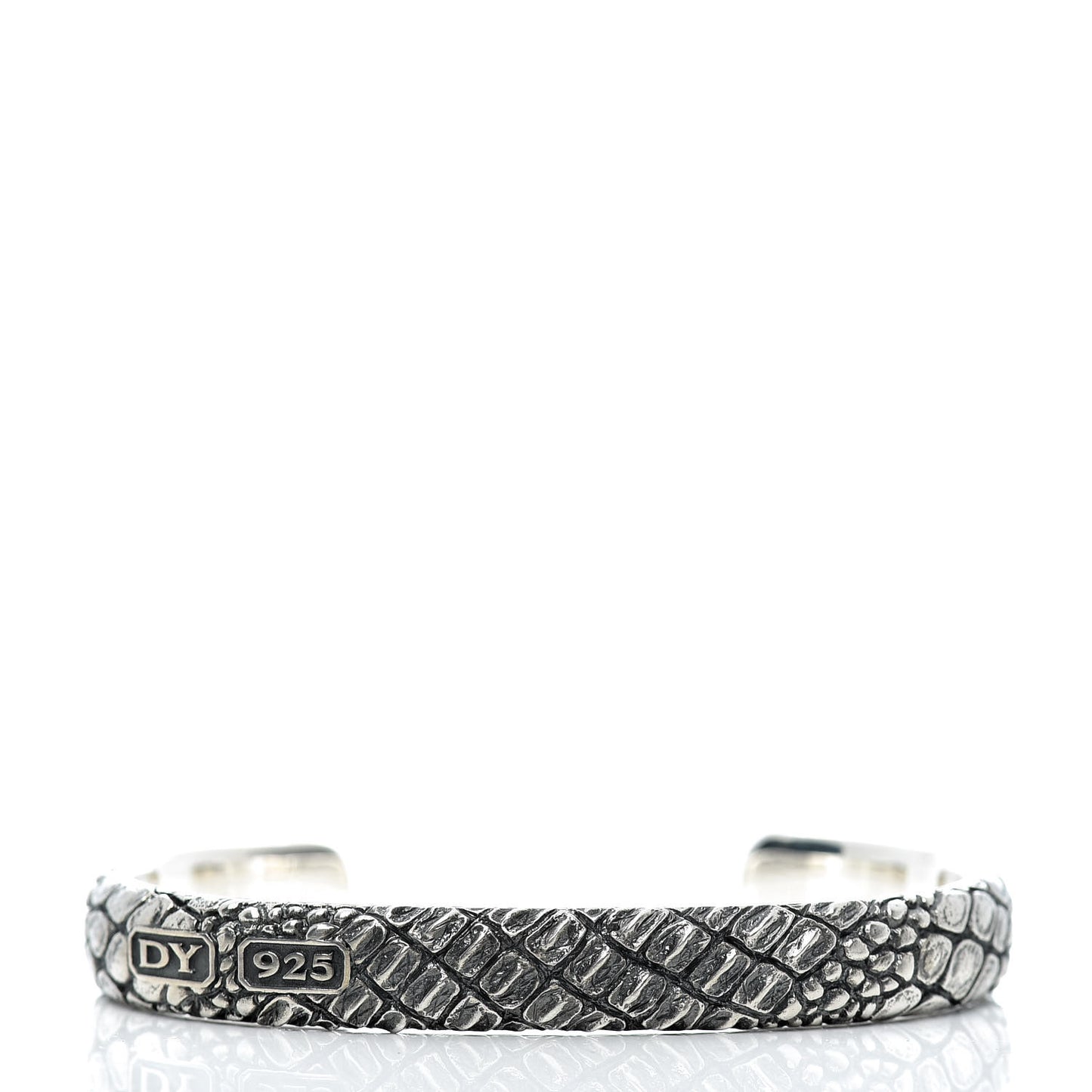Sterling Silver 10mm Naturals Gator Cuff Bracelet