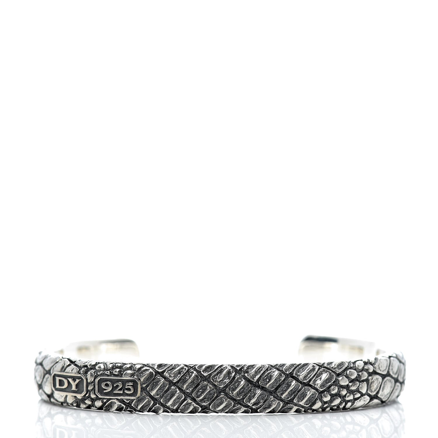 David Yurman Sterling Silver 10mm Naturals Gator Cuff Bracelet 1 of 4