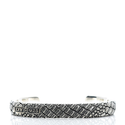 David Yurman Sterling Silver 10mm Naturals Gator Cuff Bracelet 1 of 4