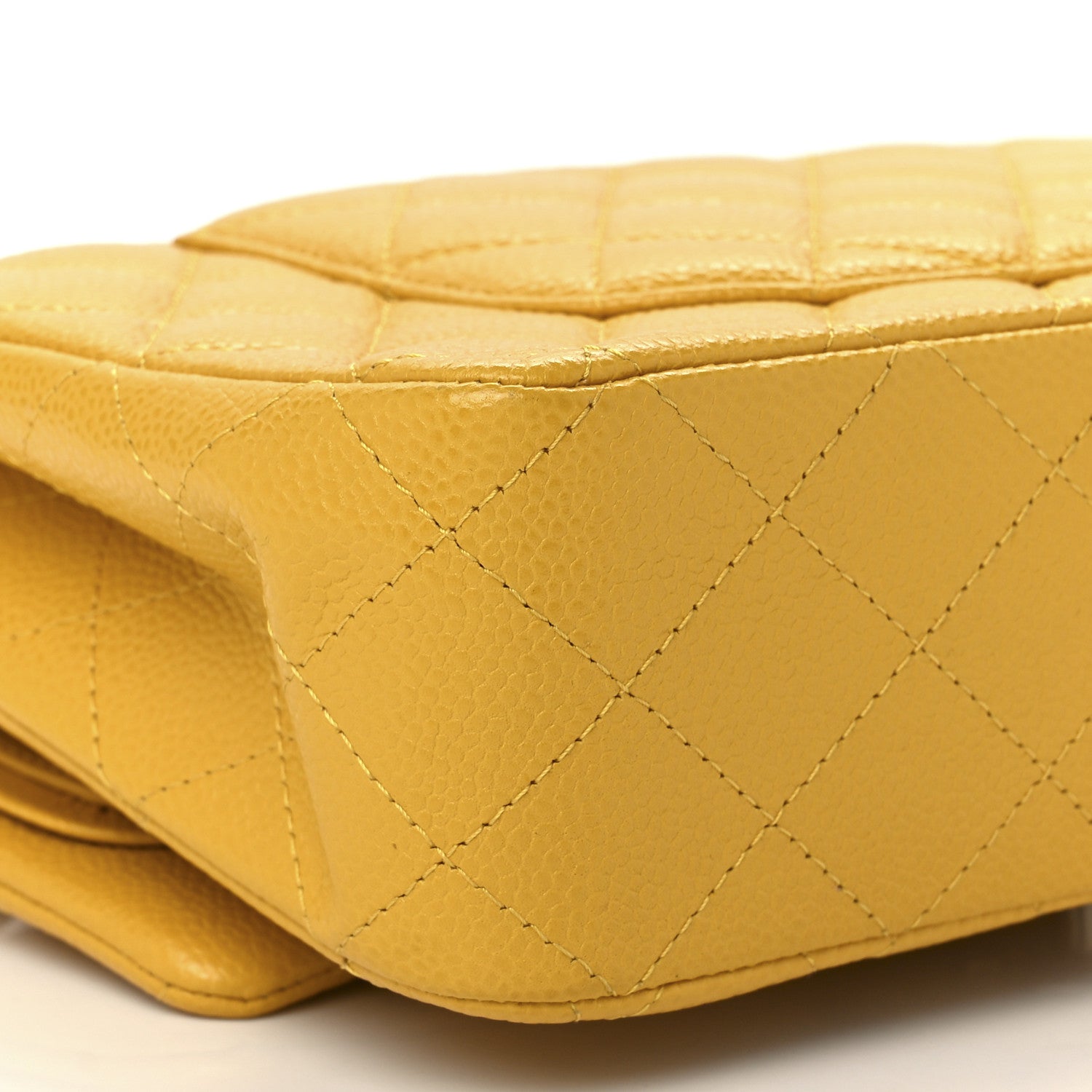 Chanel Caviar Quilted Medium Double Flap Yellow 10 of 12