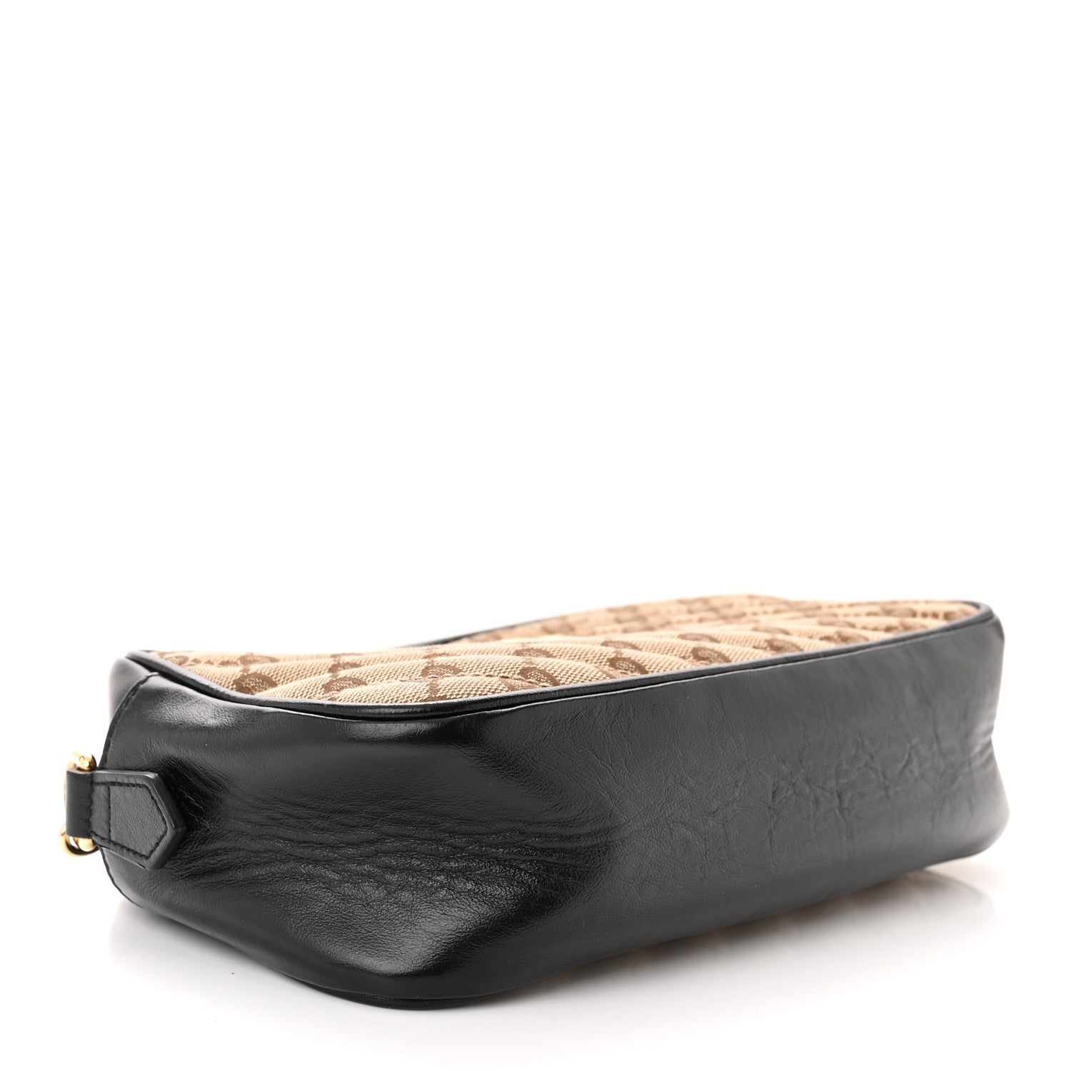 Gucci Monogram Matelasse Diagonal Small GG Marmont Chain Shoulder Bag Beige Black 4 of 10